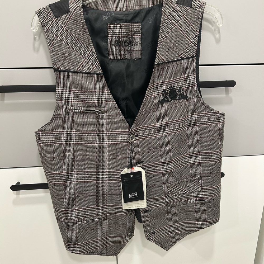 Men's Gray Plaid Vest